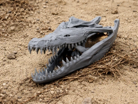 Crocodile Skull 3D Model