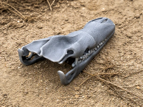Cuban Crocodile Skull 3D Model