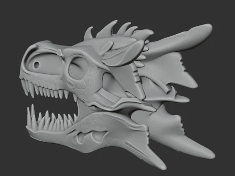 Dracopelta Skull 3D Model