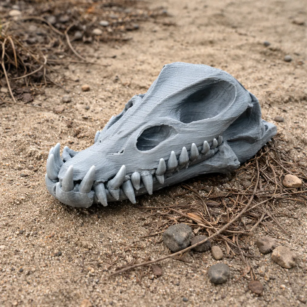 Elasmosaurus Skull 3D Model .c4d .max .obj .3ds .fbx .stl .blend 