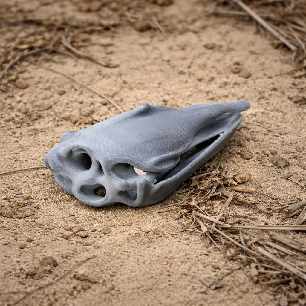 Elephant Bird Aepyornis Skull 3D Model .c4d .max .obj .3ds .fbx .stl .blend 