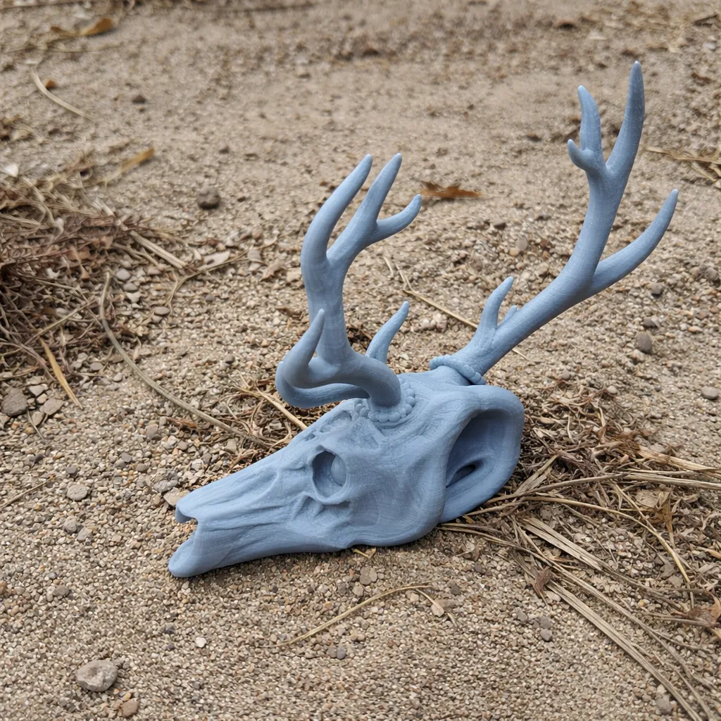 Elk Skull 3D Model .c4d .max .obj .3ds .fbx .stl .blend