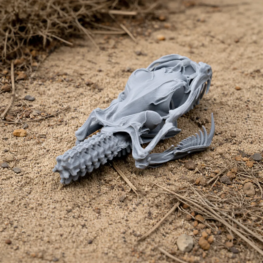 Emerald Tree Boa Skull 3D Model .c4d .max .obj .3ds .fbx .stl .blend