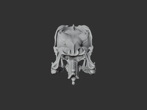 Emerald Tree Boa Skull 3D Model