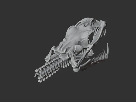 Emerald Tree Boa Skull 3D Model