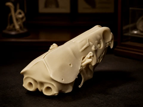 Armored Shrew Skull 3D Model