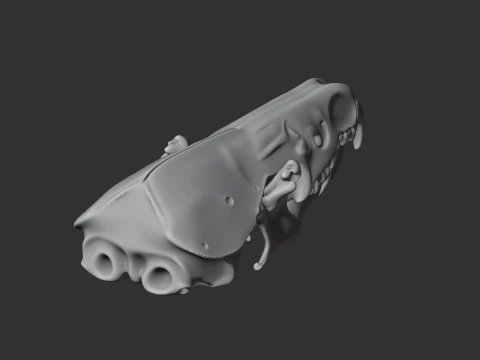 Armored Shrew Skull 3D Model