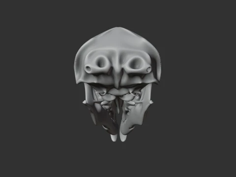 Armored Shrew Skull 3D Model