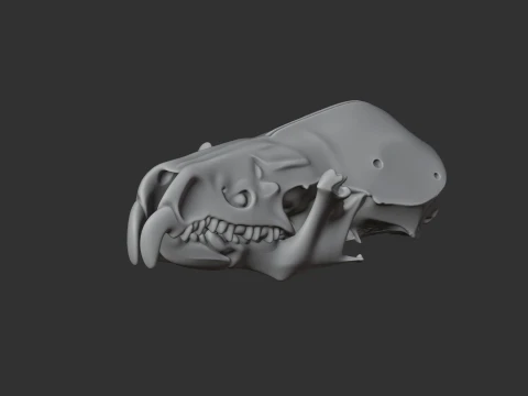Armored Shrew Skull 3D Model