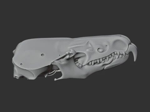 Armored Shrew Skull 3D Model