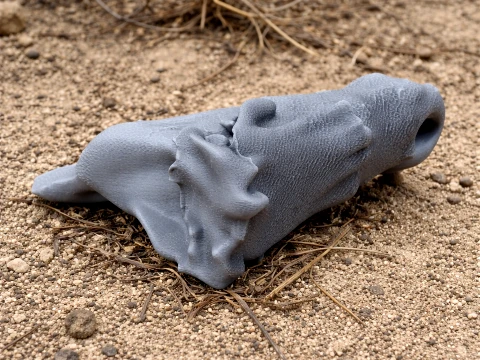 Cr&acirc;ne de crocodile fossile de Baru Modèle 3D