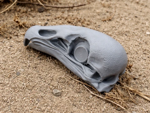 Black Vulture Skull 3D Model