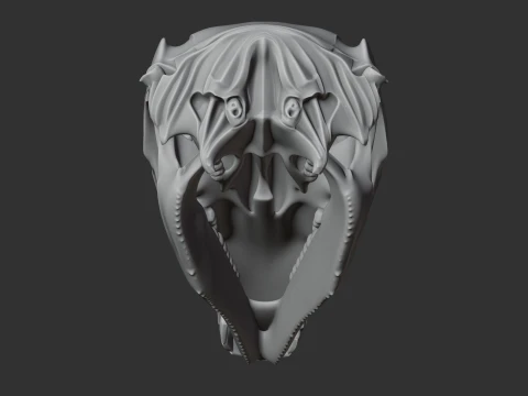 Black Wallaroo Skull 3D Model
