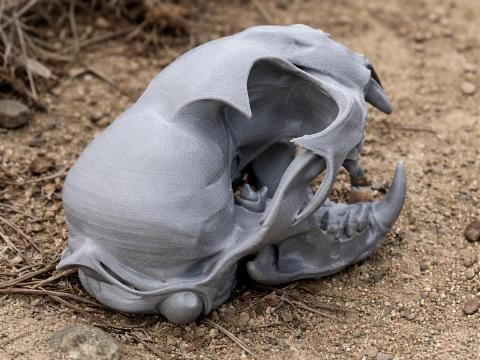 Cr&acirc;ne de lynx roux Modèle 3D