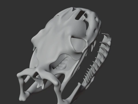 Carpet Python Skull 3D Model