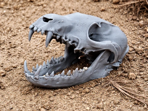 Corsac Fox Skull 3D Model