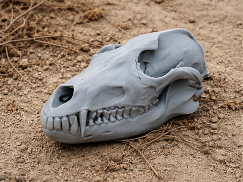 Golden Jackal Skull 3Dモデル