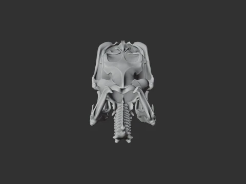 Green Tree Python Skull 3D Model