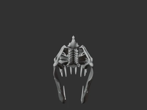 Green Tree Python Skull 3D Model