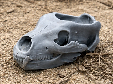Grizzly Bear Skull 3D Model