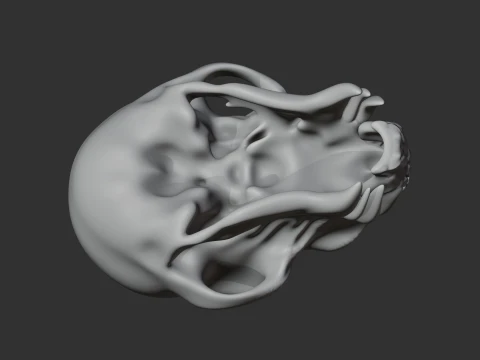 Mandrill Skull 3D Model