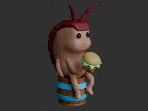 かわいいゴキブリ キャラクター 置物 STL 3D プリント モデル 3Dプリントモデル