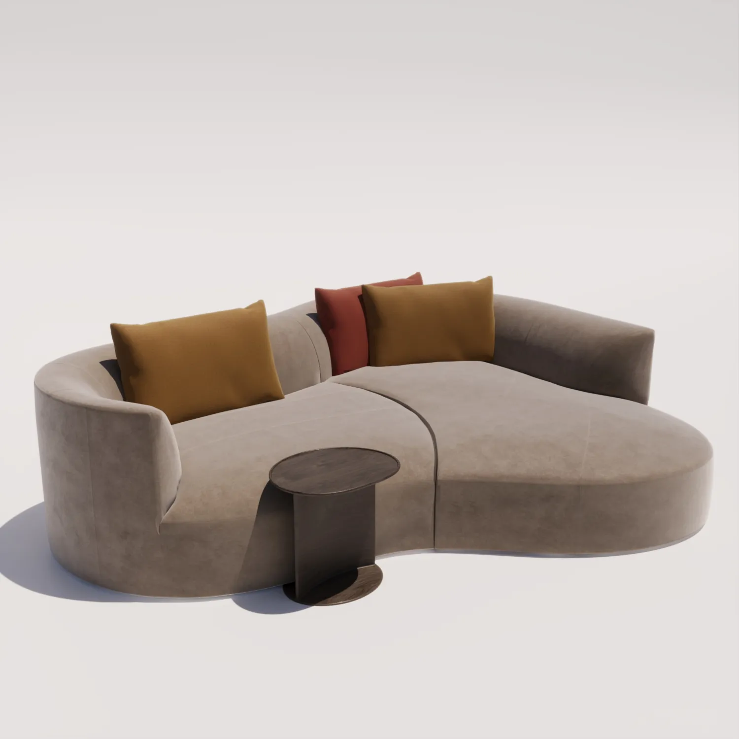 Sofá Curvo Modelo 3D .c4d .max .obj .3ds .fbx .stl .blend