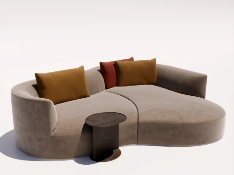 Sof&aacute; Curvo Modelo 3D