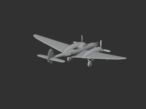 P-38 Lightning Plane 3D Model