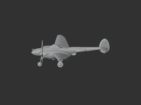 P-38 Lightning Plane 3D Model