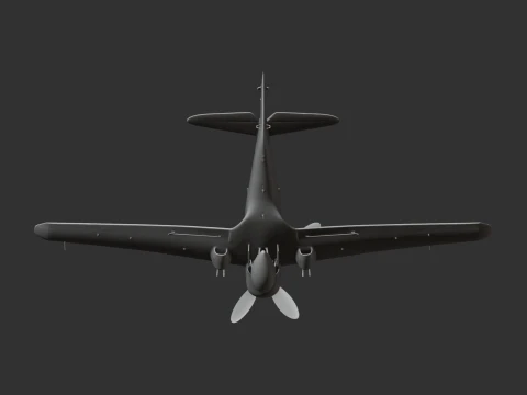 P-40 Warhawk Plane 3D Model