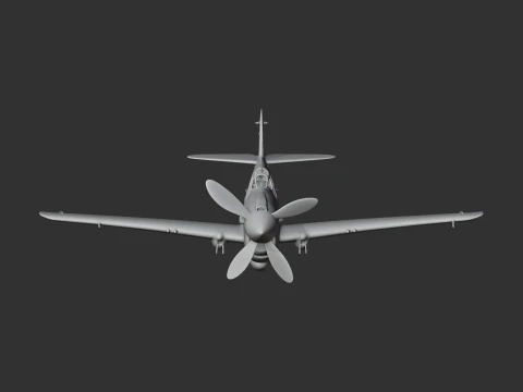 P-40 Warhawk Plane 3D Model