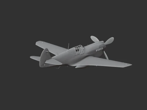 P-40 Warhawk Plane 3D Model