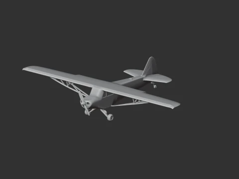 Piper Cub Plane 3D Model