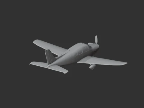 Piper PA-28 Plane 3D Model