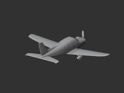 Piper PA-28 Plane 3D Model