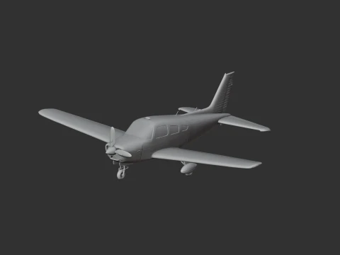 Piper PA-28 Plane 3D Model