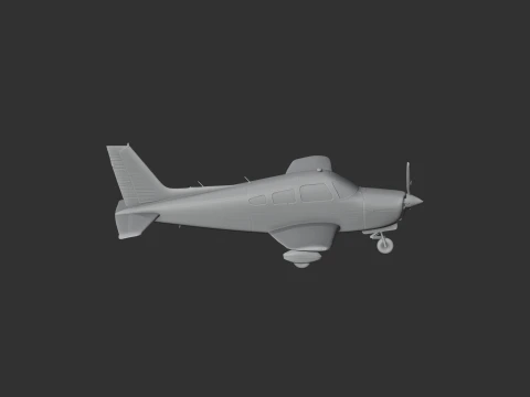 Piper PA-28 Plane 3D Model