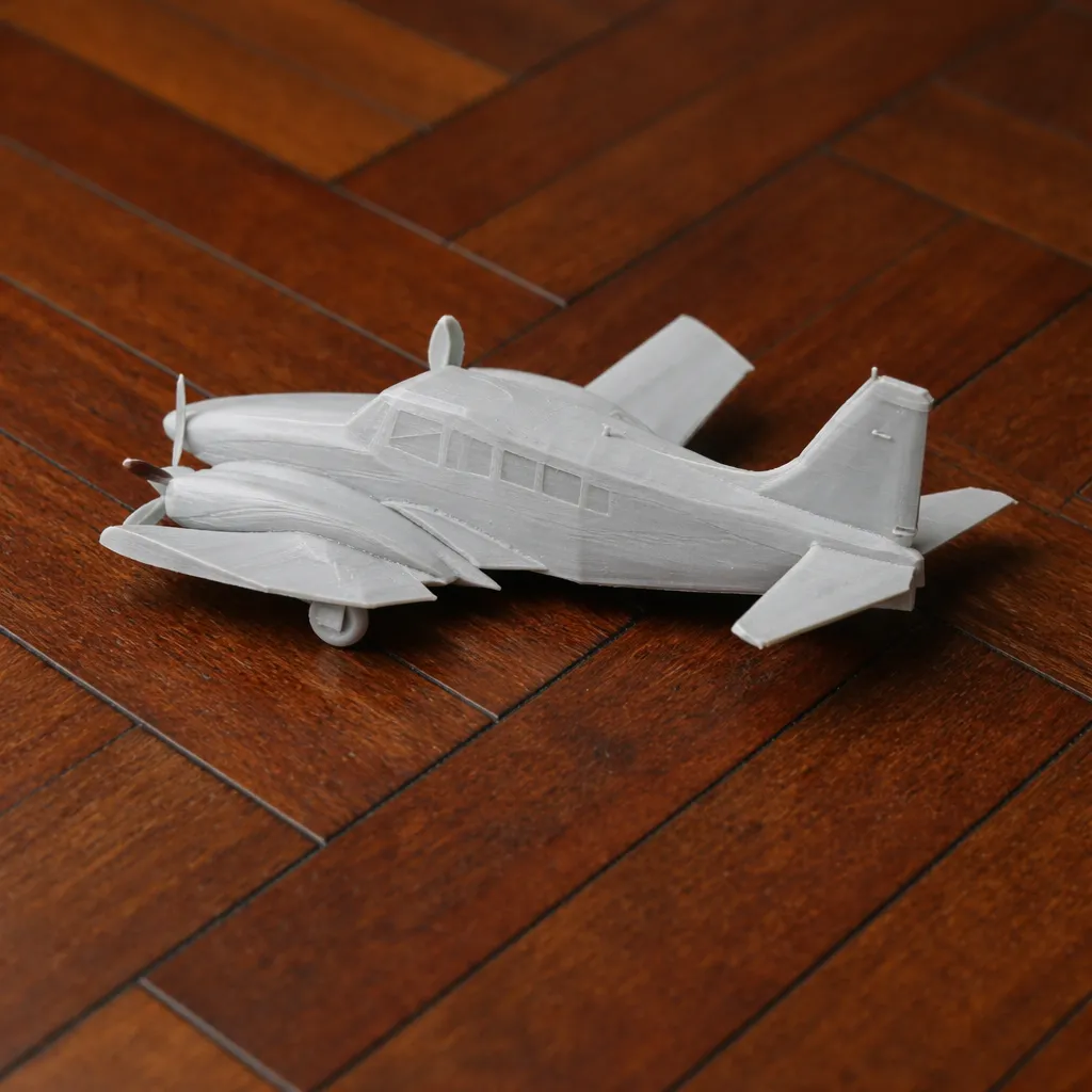 Piper PA-34 Plane 3D Model .c4d .max .obj .3ds .fbx .stl .blend 