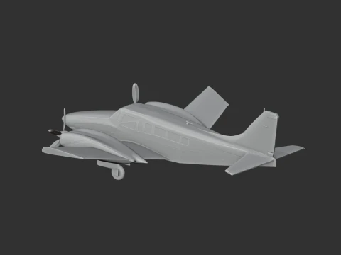 Piper PA-34 Plane 3D Model
