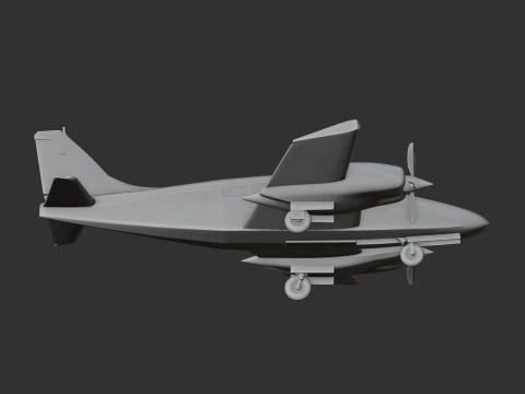 Piper PA-34 Plane 3D Model