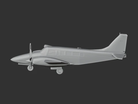 Piper PA-34 Plane 3D Model