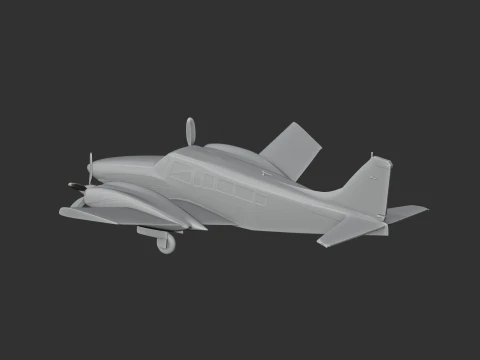 Piper PA-34 Plane 3D Model
