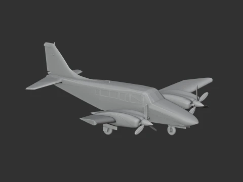 Piper PA-34 Plane 3D Model