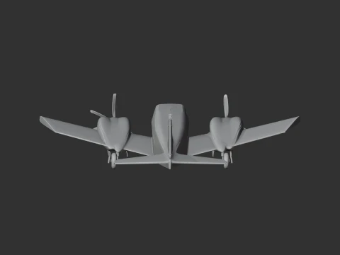 Piper PA-34 Plane 3D Model