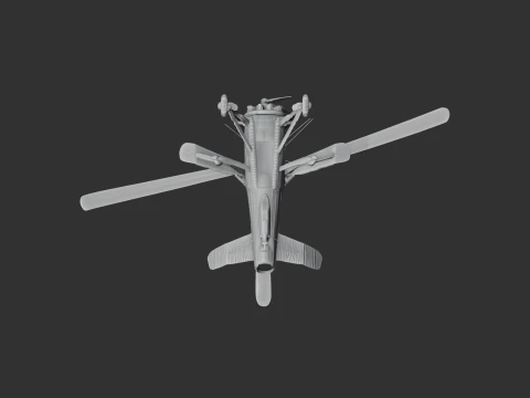 Cierva C30 Helicopter 3D Model