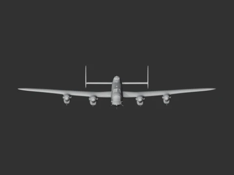 Lancaster Bomber Plane 3D Model
