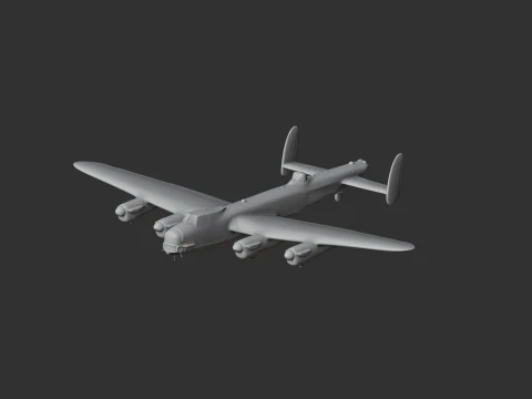 Lancaster Bomber Plane 3D Model