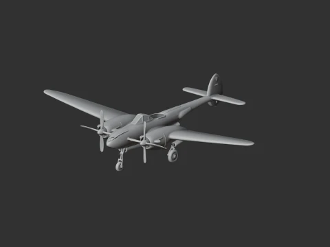 P-38 Lightning Plane 3D Model