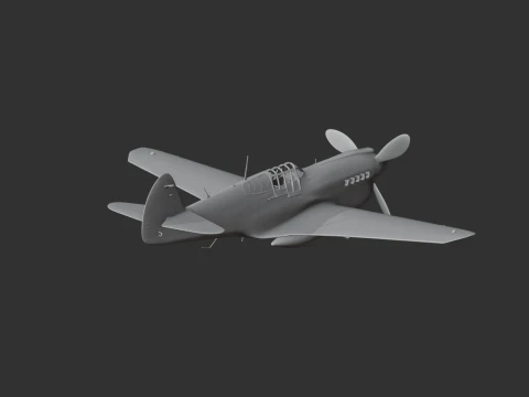 P-40 Warhawk Plane 3D Model